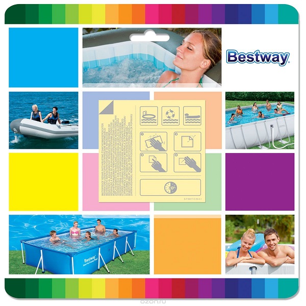 Bestway Ремонтный комплект 6.5х6.5см, водостойкий, самоклеящиеся заплатки, 6шт