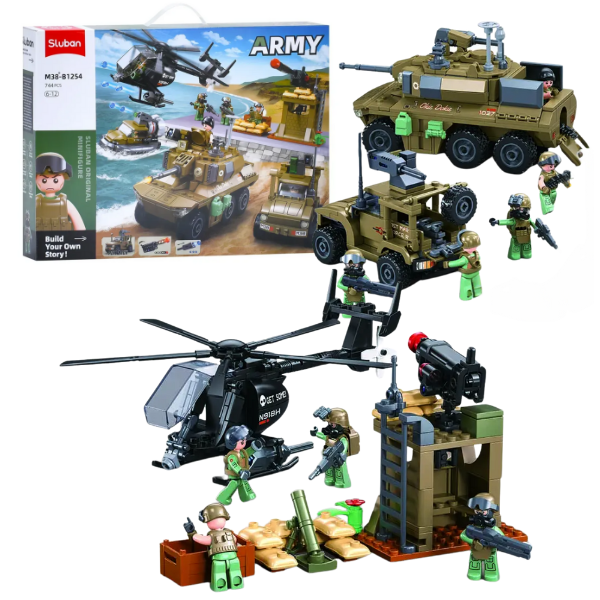 Set de construcție "Vehicule militare", 744 elem.