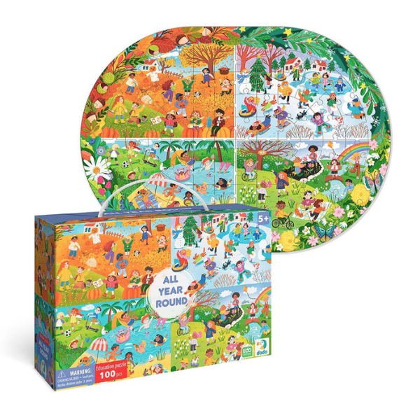 Puzzle "Anotimpurile anului", seria Puzzle-uri educative, 100 piese