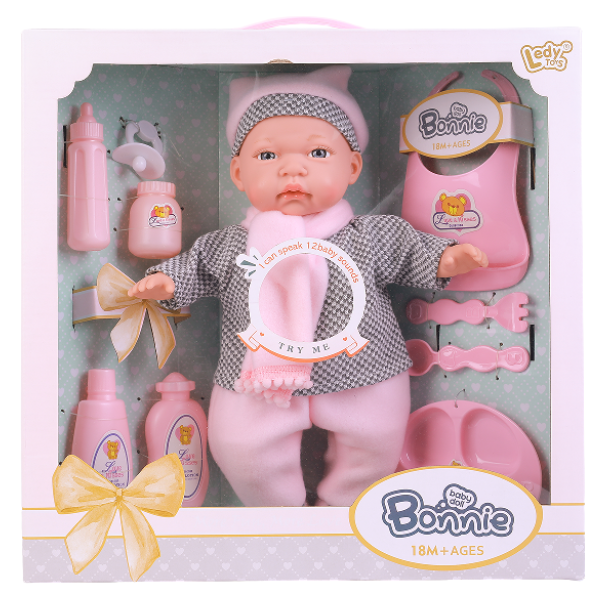 Păpușa Bonnie cu accesorii pentru hrănire, 30 cm