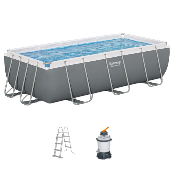 Bestway Piscină Power Steel 404x201x100cm, 6478L, carcas metal