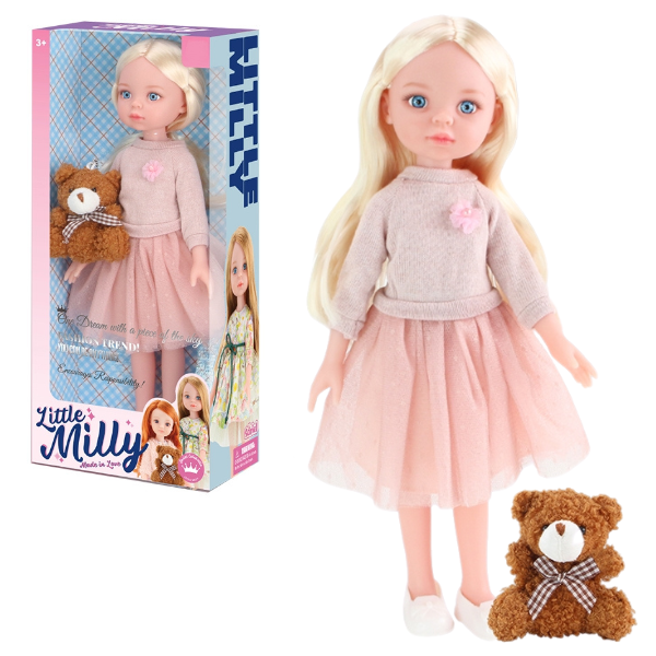 Păpușa "Mica Milly", cu ursuleț, 35 cm