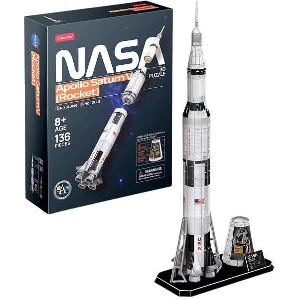 3D puzzle Racheta Apollo „Saturn V”, 136 elemente