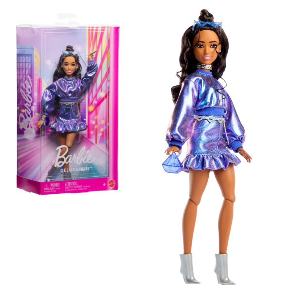 Кукла Barbie "Модница в глянцевом фиолетовом платье"